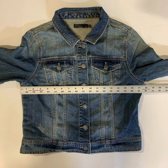 PrAna Women's Dree Blue Jean Denim Button Front Trucker Jacket Size S - Picture 9 of 11